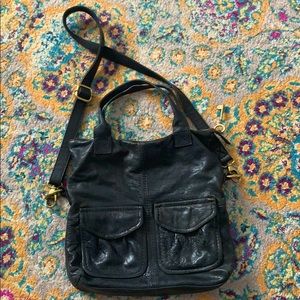 Fossil leather fold over crossbody bag